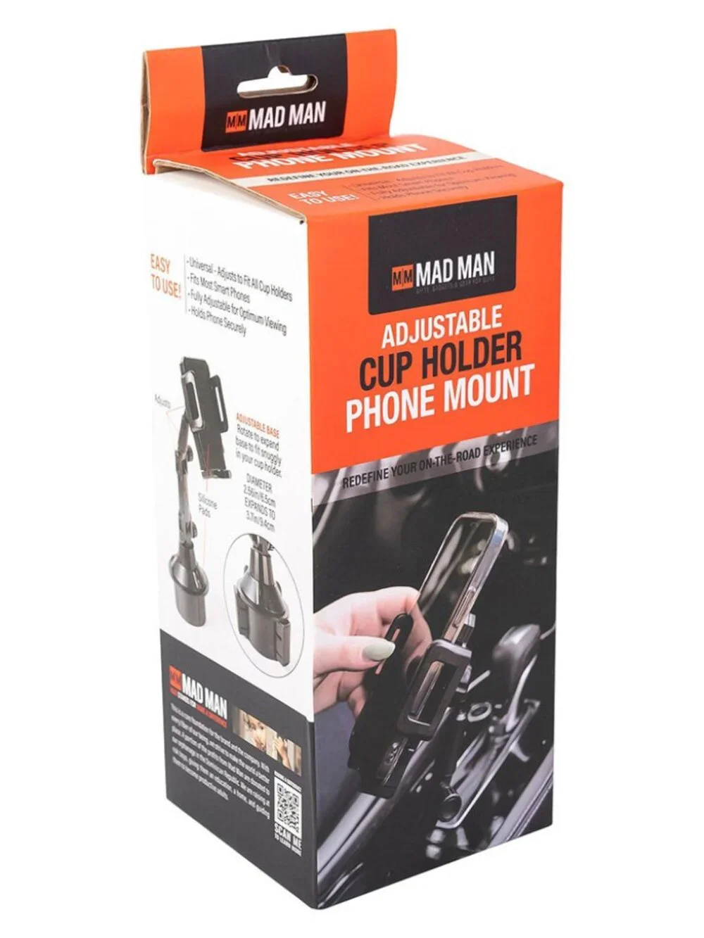 Mad Man Adjustable Cup Holder Car Phone Mount NWT